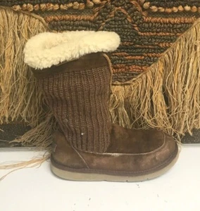 UGG Australia 5124 Suburb Knit Brown Suede Knitted Tall Boots Womens Size 8 - Picture 1 of 9