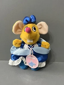 Disney Cinderella Beanie Soft Toy Plush Suzy Mice 8” Rare New Vintage Retired - Picture 1 of 10