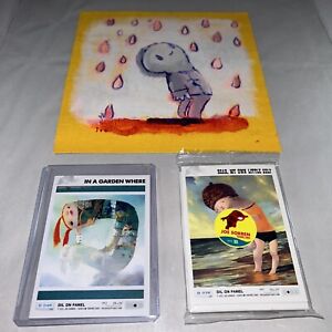 Joe Sorren Signed 6.75" X 7" Painting , Sealed Art Trading Cards & 1 Art Card