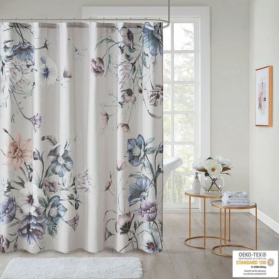 Madison Park Cassandra Printed Cotton Shower Curtain - Image 1 of 3