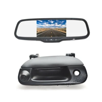 Tailgate Handle Reverse Backup Camera + Clip-on Mirror Monitor for Ford F150 - Image 1 of 4