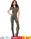 Top Gun Flight Suit Ladies Aviator Costume Pilot Army Military Soldier Fbi