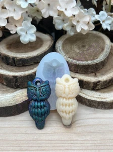 Single OWL-Bird pendant silicone mold. - Picture 1 of 10