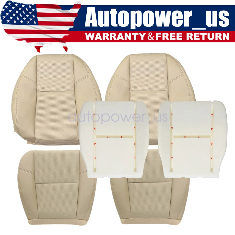 For 2009-2014 Cadillac Escalade Front Driver / Passenger Leather Seat Cover Tan - Image 1 of 1