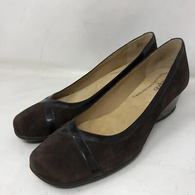 Zapatos Mocasines SOFTSPOTS Marrón Gamuza Cuero Sin Cordones Tacón de Cuña para Mujer Talla 11 M Foto 1 de 4