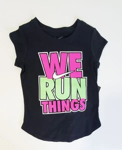 Nike Toddler Girls We Run Things T Shirt Black Sz 6X - NWT - Picture 1 of 1