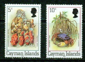 CAYMAN ISLANDS -1980 – OYSTERS & CRAB PERF.14 -VF ** - Picture 1 of 1