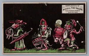 1800s Victorian Trade Card Nicoll the Tailor New York Broadway  MONKEY BAND - Picture 1 of 2