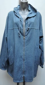 LEICHTE SWEATSHIRT LONG JACKE KAPUZE OVERSIZED STRICKJACKE SHIRTJACKE JEANS BLAU - Bild 1 von 4