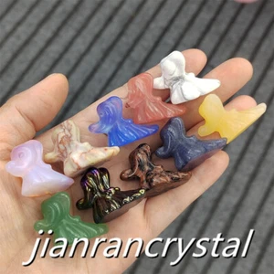 5pc Mix Natural Quartz Dog Carved Crystal Skull Mini Crystal Figurine - Picture 1 of 22