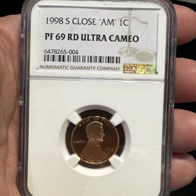 1998-S CLOSE "AM" LINCOLN CENT - NGC PF 69 RED ULTRA CAMEO - Image 1 of 4