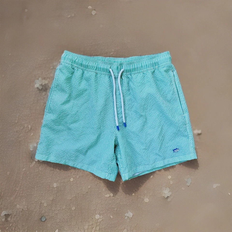 Usado en Excelente Condición South Tide Preppy Seersucker Rayas Vacaciones Para Hombres Bañador Pantalones Cortos M Foto 1 de 4