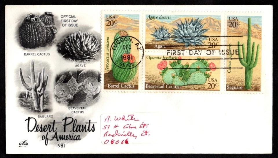 FDC US Artcraft Cachet SN 1945a - Desert Plants of America Block of 4 - Image 1 of 1
