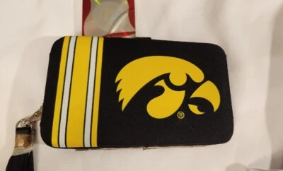 Iowa Hawkeyes Wristlet Mini Shell Wallet NCAA Licenced, New - Image 1 of 3