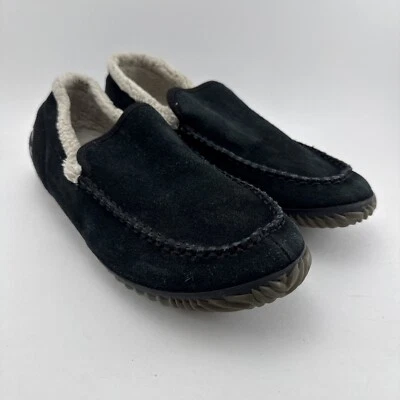 Zapatillas SOREL Dude Moc negras de gamuza forradas de piel de oveja zapatos para hombre talla 9” Foto 1 de 4