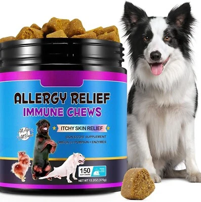 IMMAL Dog Allergy Relief Chews, Itch Relief for Dogs, Allergy Relief Dog Treats w/Omeg