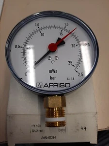 Afriso Hydrometer Ø100mm DN15 (1/2"), radial 2,5bar/25mWS 63284 HY100 NEU - Bild 1 von 2
