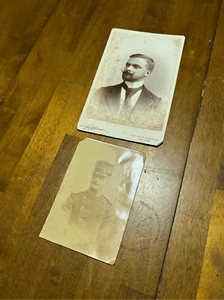 Quadri antichi vintage snapshot effimeri lotto di 2 Solider e Uomo Retrò - Foto 1 di 8