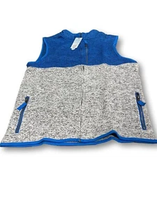Boys' Knit Fleece Zip-Up Vest - Cat & Jack Blue/Gray XXL Husky - Picture 1 of 2