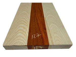 "Weiße Asche + Padauk E-Gitarre Body Rohling 3 Stück geklebter Körper 21"" x 14"" x 2" - Bild 1 von 7