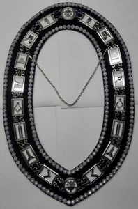 Collar de cadena de logia azul masónico estrás, cuello masónico, cuello de cadena azul logia cuello - Imagen 1 de 4