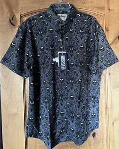 RSLVTS Men’s MED Disney “Wall Creeps” GLOW Haunted Mansion Shrt Sleeve Shirt NWT - Picture 1 of 5