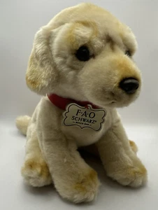 Peluche realista FAO Schwarz Golden Labrador Retriever cachorro perro 10" - Imagen 1 de 16