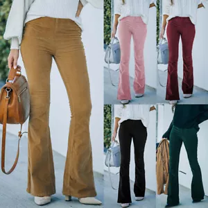 Womens Skinny Pants Flared Pants Bell Bottom Trousers Long Pants Casual Fashi * - Picture 1 of 32