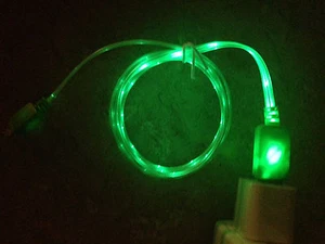 LED el light-up MICRO USB glow charge cable charger FOR SAMSUNG LG HTC NOKIA - Picture 1 of 16