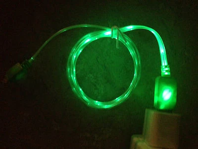 LED el light-up MICRO USB glow charge cable charger FOR SAMSUNG LG HTC NOKIA  - Image 1 of 4