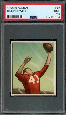 Bowman #22 Billy Dewell 1950 PSA 7,5 Cardinal [G134] Foto 1 de 2