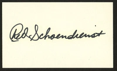Red Schoendienst d2018 signed auto Baseball HOF 3x5 Index Card PSA MC085 - Image 1 of 2