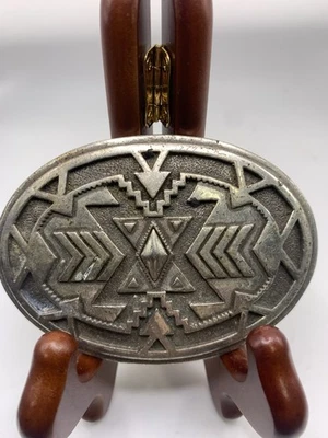 Hebilla de cinturón geométrica tribal del suroeste - Metal IVAN - Rodeo occidental Foto 1 de 4