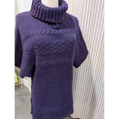 Suéter Fenn Wright Mason Púrpura Tejido con Cable Cuello Alto Manga 3/4 Grande Foto 1 de 4