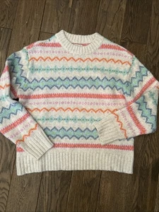 American Eagle Pullover Damen klein gestreift pastell Pulli Rundhals weich Strick - Bild 1 von 8