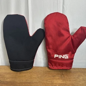 Guanti carrello guanti golf Ping rosso freddo taglia unica foderati sherpa vintage - Foto 1 di 8