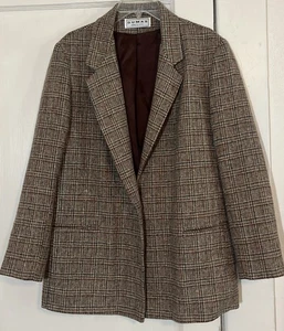 Vintage Dumas Women's XL (READ) Tweed Blazer Brown Wool Made in USA 44" Chest - Picture 1 of 11
