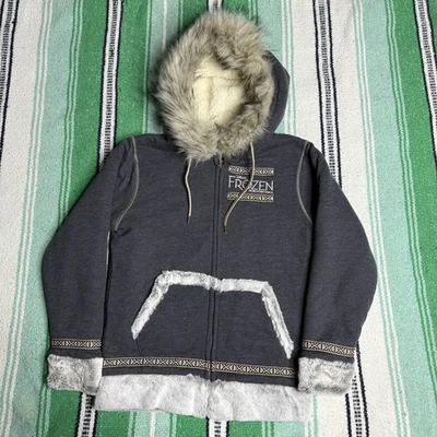Disney Frozen Broadway Musical Sherpa Jacket Kristoff Fur Hoodie Women Small - Изображение 1 из 3
