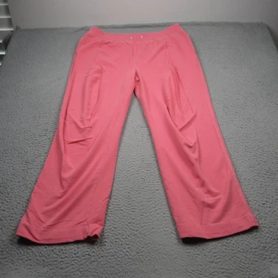 Pantalones deportivos Karen Scott para mujer grandes rosa frente plano chino pierna ancha tirar Foto 1 de 4