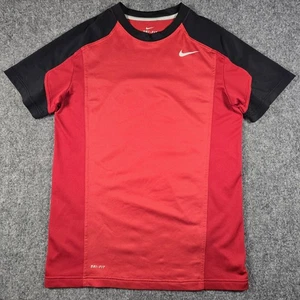 Nike Dri-Fit Youth Shirt Size XL Red Black Short Sleeve Mesh Jersey Material - Picture 1 of 7