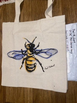 Bolso de Lona Paul Richard Bees Pintura por Goteo Adornado a Mano Impresión - Pintado Firmado Foto 1 de 4
