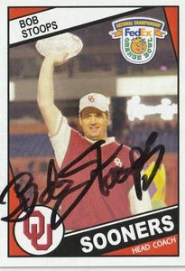 LEGENDARY OKLAHOMA SOONERS HEAD COACH BOB STOOPS SIGNED CUSTOM CARD RARE - Picture 1 of 2