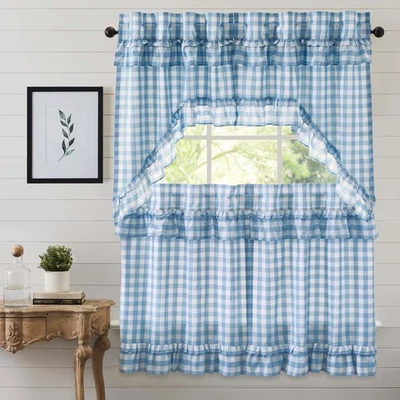 Juego de volantes Annie Buffalo Check azul (2 Swag 36x16; 2 niveles 36x36) marcas VHC Foto 1 de 4