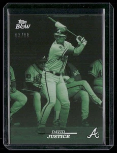 David Justice - 2024 Topps Black & White 03/99 Green #20 - Atlanta Braves - Picture 1 of 2