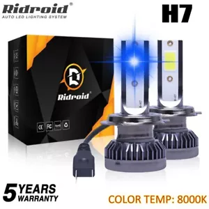 2x H7 LED Headlight Bulbs Kit High or Low Beam 8000K Super Blue 26000LM Lights - Foto 1 di 12
