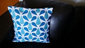 Genuine New Rapee Blue Print Cushion Cover - No Insert, no tags - Picture 1 of 3