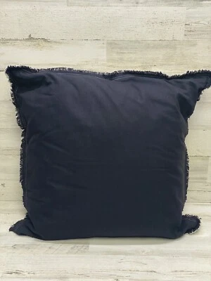 Tommy Hilfiger Menemsha Algodón Reversible 26" x 26" Almohada Decorativa Azul Marino Crema Foto 1 de 4