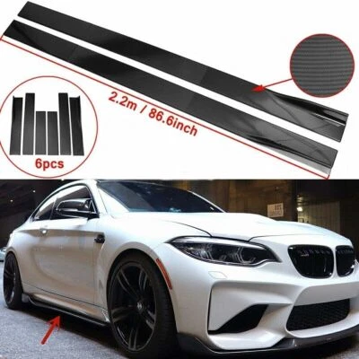 86.6'' Carbon Fiber Side Skirts Rocker Panel Splitters For BMW E90 E92 325i Foto 1 de 4