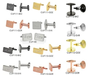 Personalised FREE Engraved Cufflinks Groom/Best Man/Usher/Wedding Birthday Gift - Picture 1 of 37
