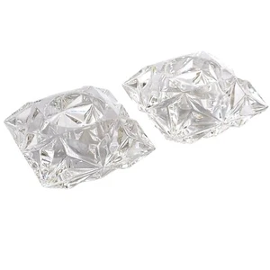 2 PartyLite Quad Prism Candleholder 4" square votive tealight crystal brutalist - Picture 1 of 9